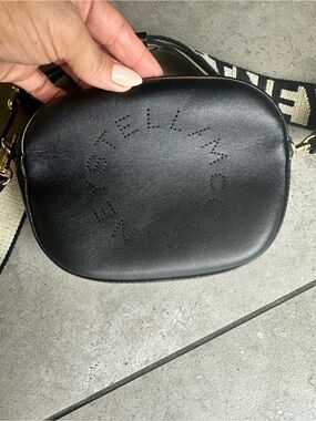 Stella McCartney Black Logo Crossbody Camera Bag